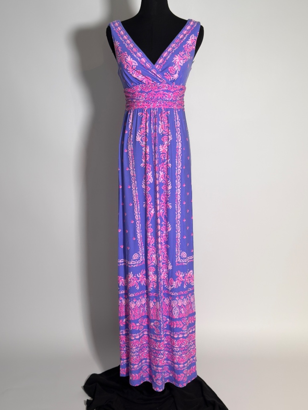 Lilly Pulitzer Margarita Maxi Dress Purple Pink Floral Print Size S